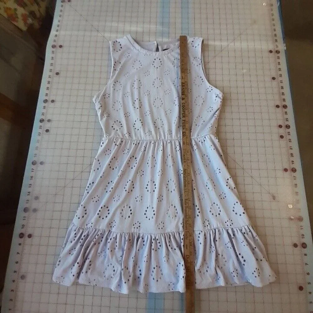 As U Wish Dress Womens XL Lavender Eyelet‎ Babydoll Style Mini Ruffle Hem